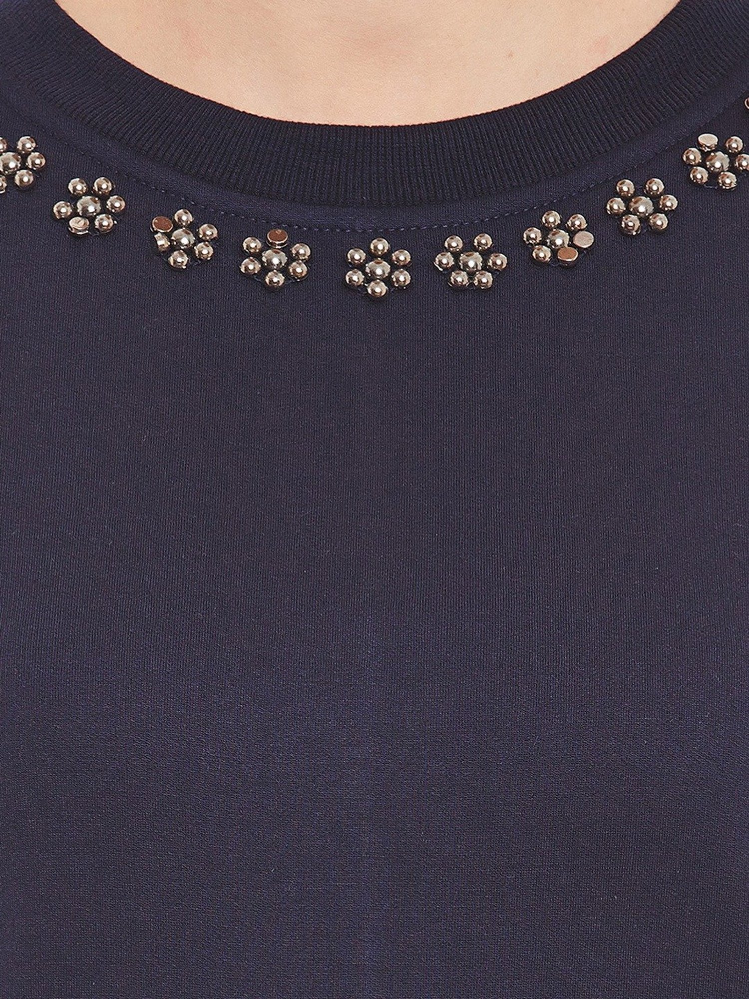 Belle Fille Navy Embellished Sweatshirt