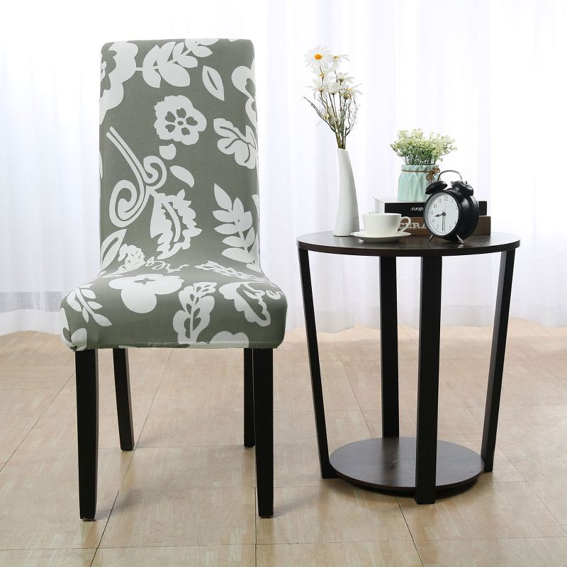 1 Pc Polyester Spandex Stretch Vintage Style Floral Printed Dining Chair Slipcovers Multicolored  - PiccoCasa