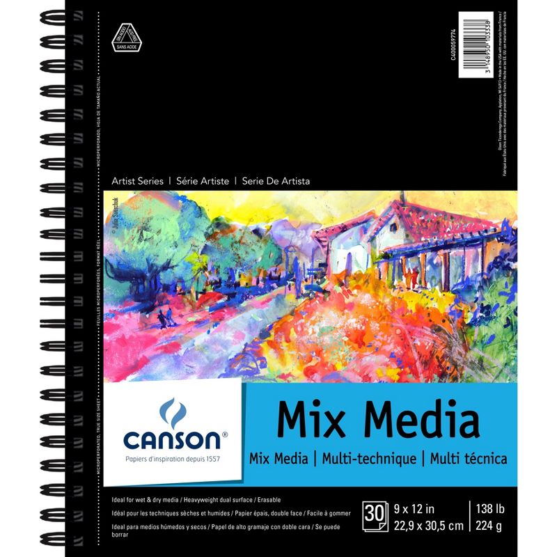Canson Mix Media Pad 9"X12"-30 Sheets