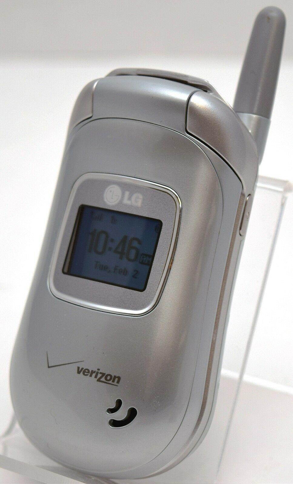 LG VX3450 Verizon Silver Flip Cell Phone Speakerphone Alarm Tip Calculator 2G