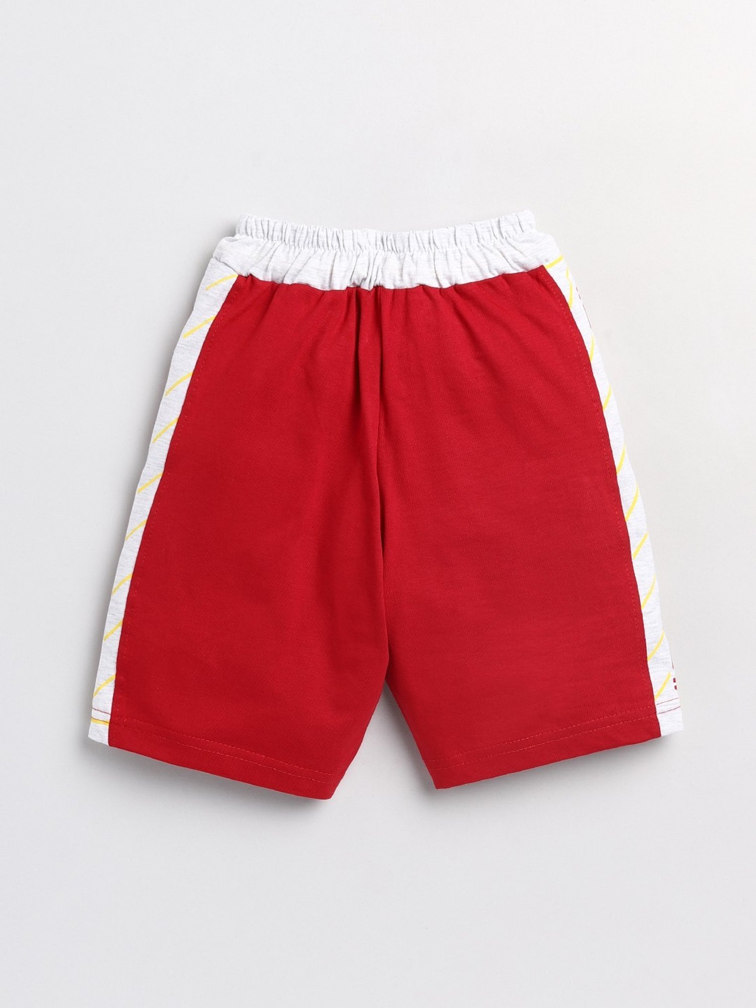 Todd N Teen Kids Red & White Cotton Printed Bermunda