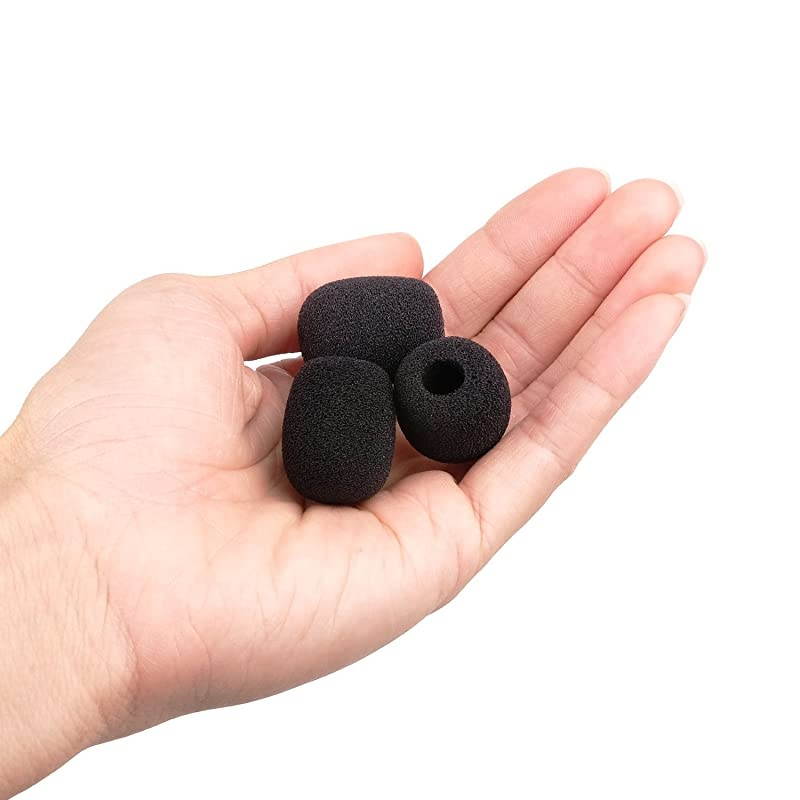 Lapel Headset Microphone Windscreens Foam Covers Microphone Covers Mini Size Color Black 10 Pack