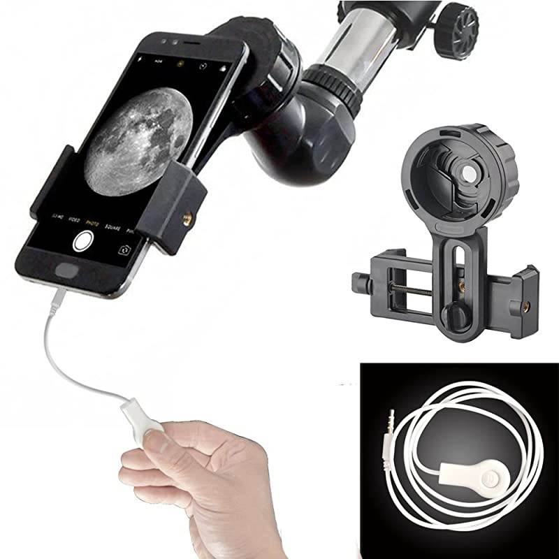 Telescope Phone Holder Universal Quick Aligned Cell Phone Digiscoping Mount Compatible with Binocular Monocular Spotting Scope and Compatible with Phone Sony Samsung Etc