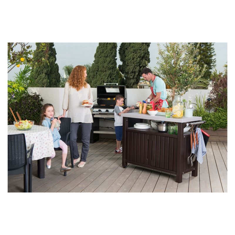 XL Unity Outdoor Patio Prep Station With Storage Brown - Keter