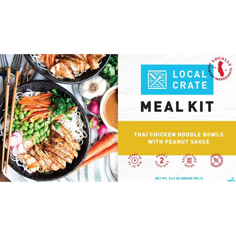 Local Crate Thai Chicken Noodle Bowls with Peanut Sauce Meal Kit - 26.5oz