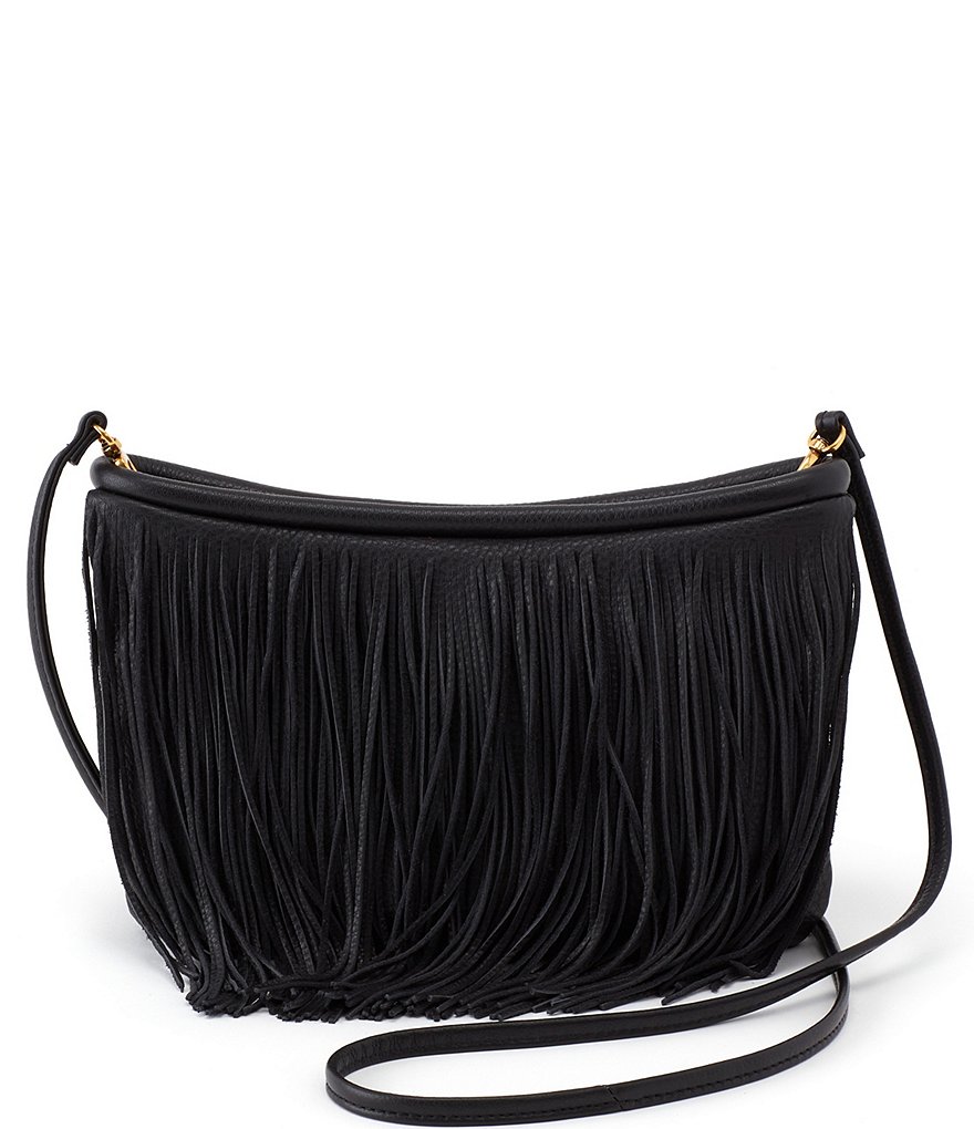 HOBO Velvet Hide Collection Wilder Leather Fringe Crossbody Bag