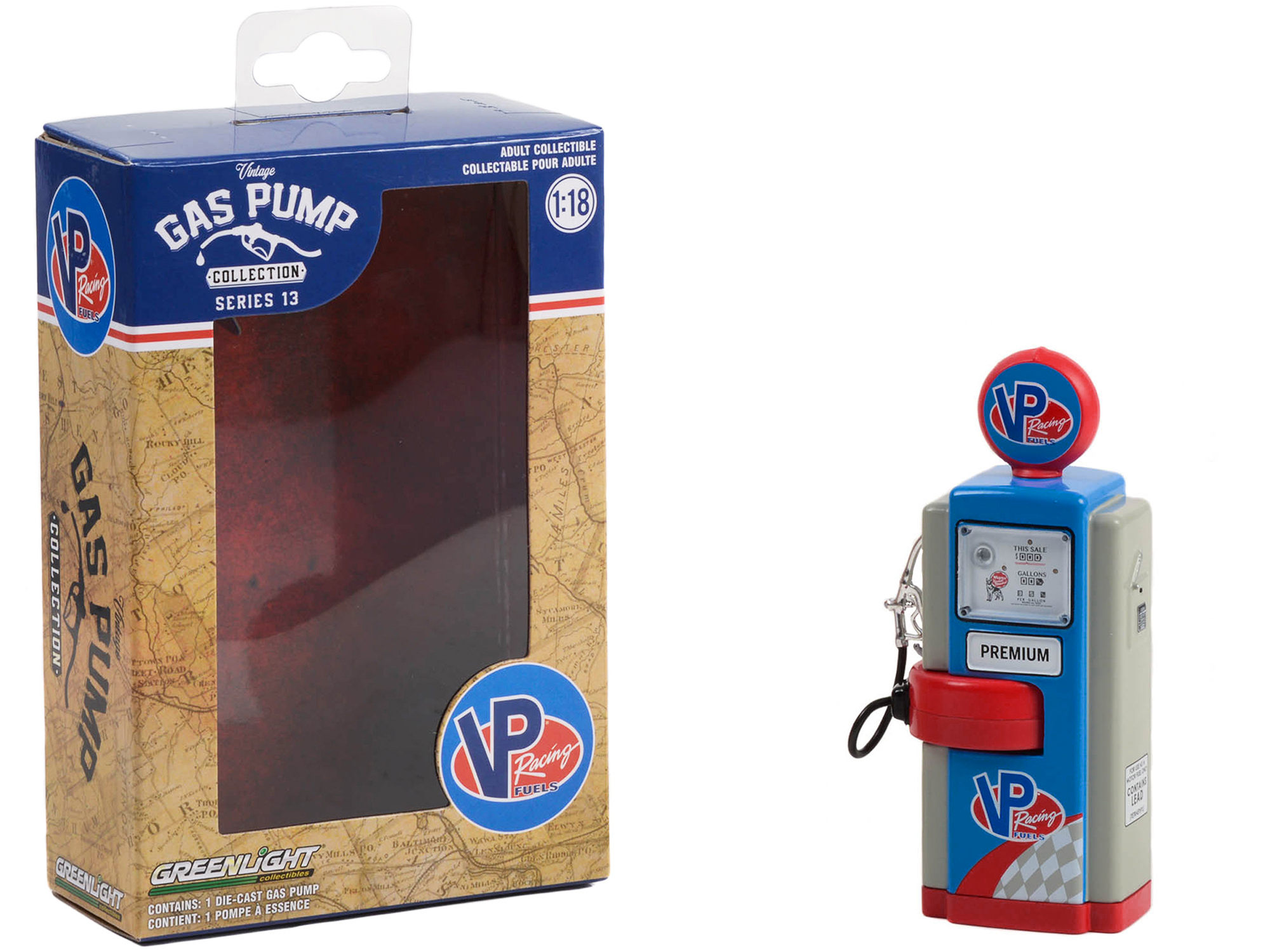 "Studebaker" Vintage Cylinder Gas Pump 1/18 Diecast Replica by Road Signature