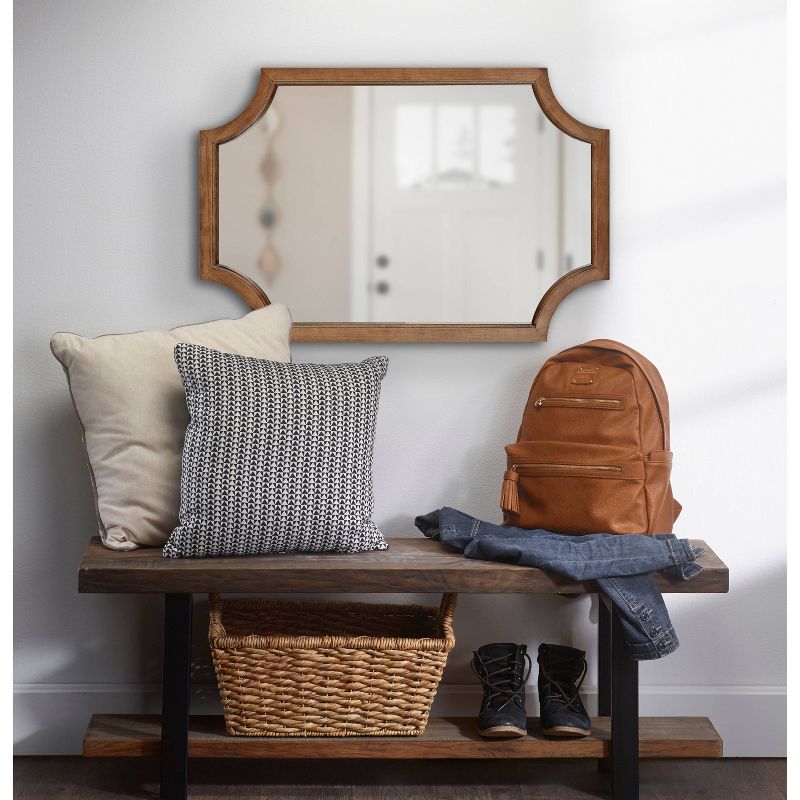 20" x 30" Hogan Scallop Wall Mirror Rustic Brown - Kate & Laurel All Things Decor