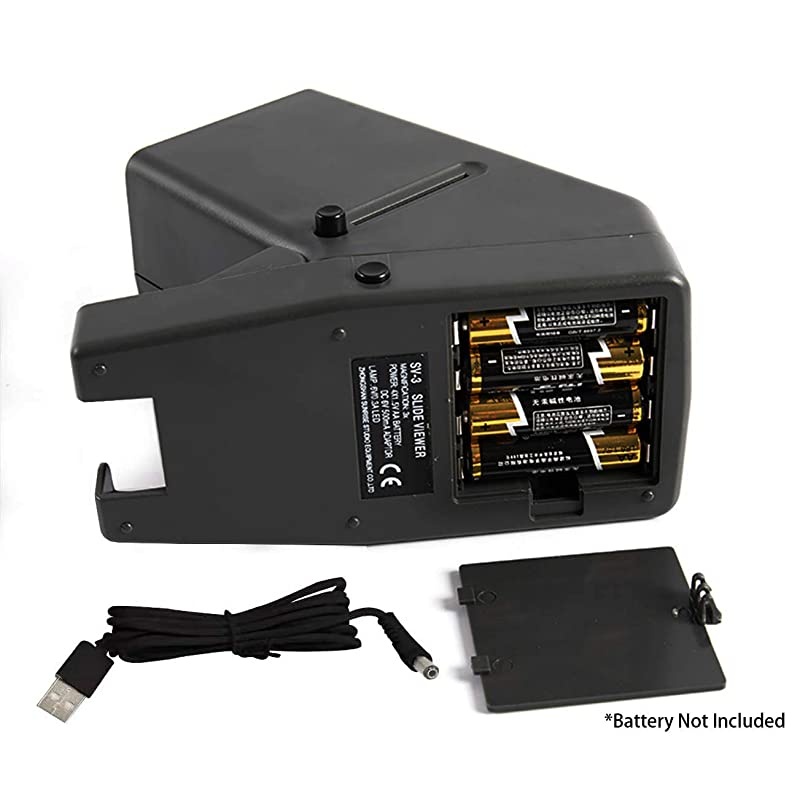 Powered 35mm Negative Slide Film Viewer, Old Slides Scanner Portable LED Lighted Negative Viewing &ndash; 3X Magnification, Handheld Projector Suit for 2 &times; 2 Slides