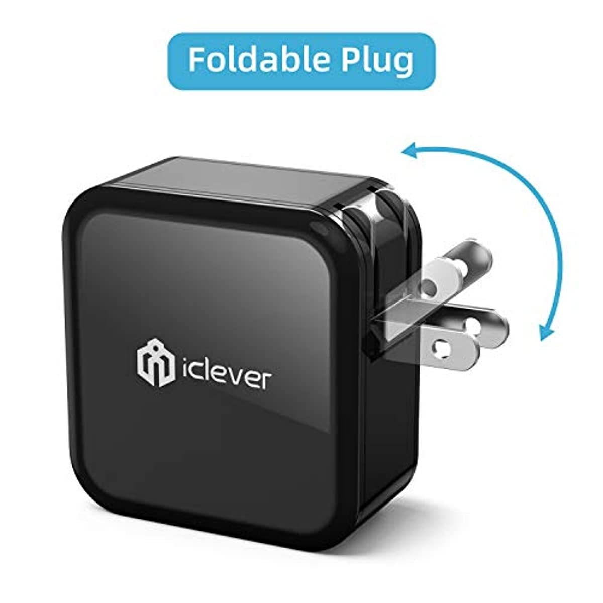 Quick Charge 3.0 USB Wall Charger, 24W iClever Qualcomm Fast Charger (Quick Charge 2.0 Compatible) for Samsung Galaxy S10e/S8/S7/S6/Plus; Note 9/8, LG G7/V40/V30+, HTC 10, iPhone, iPad and More