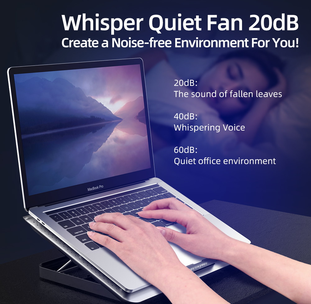 Laptop Cooling Pad, Laptop Cooler with 5 Quiet Red LED Fans for 12"-17" Inch Laptop, Dual USB 2.0 Ports, Portable Angle Adjustable Laptop Stand for Gaming Laptop-Green