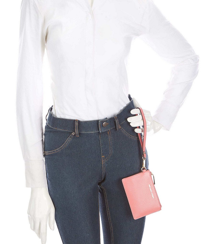 Michael Kors Zebra Signature Jet Set Double Zip Wristlet