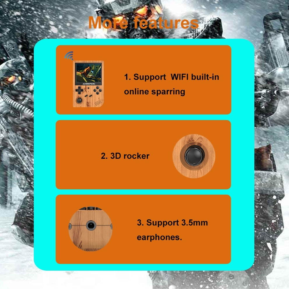 ANBERNIC RG351V 144GB 15000 Games Handheld Game Console for PSP PS1 NDS N64 MD PCE RK3326 Open Source Wifi Vibration Retro Video Game Player 3.5 inch IPS Display