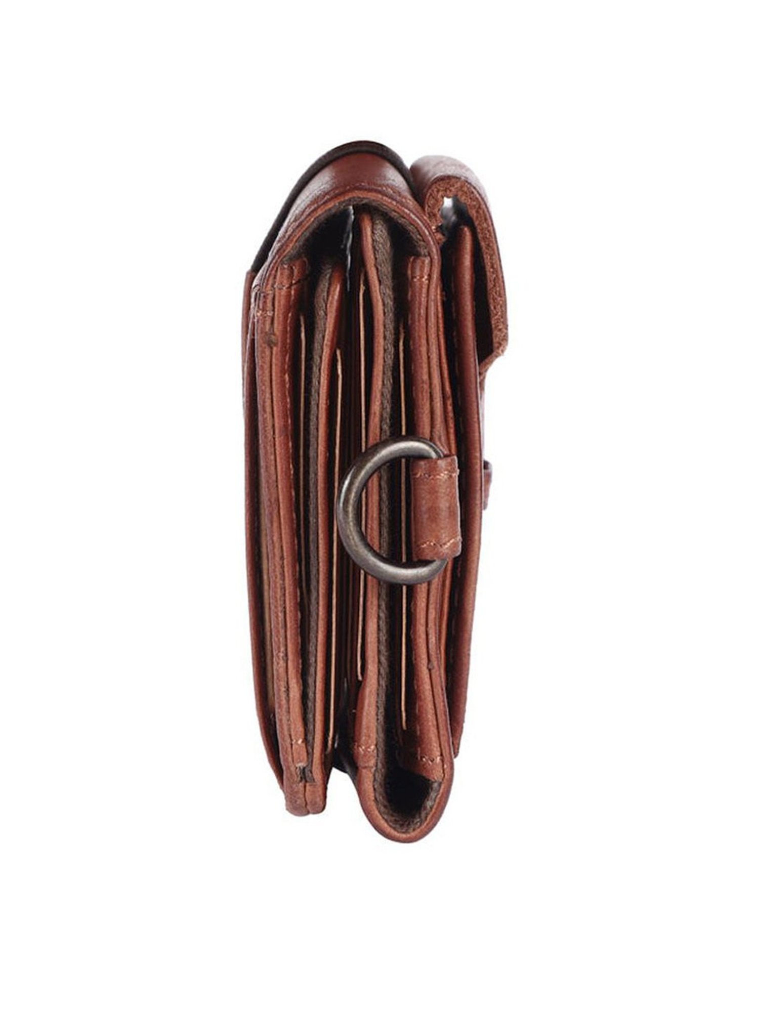 KOMPANERO Nico Cognac Leather Solid Bi-Fold Wallet