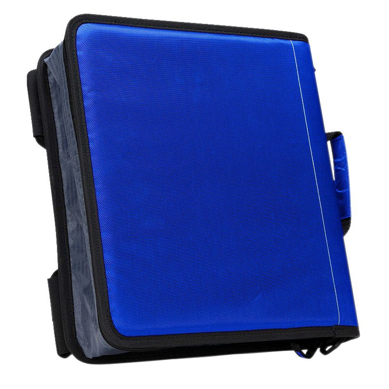 Case-it The X-Hugger Zipper Binder with Tab File, 2 Inch O-Ring, Blue