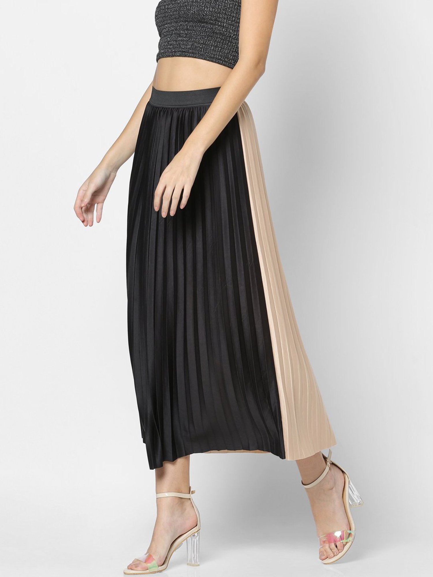 Only Black & Beige Maxi Skirt