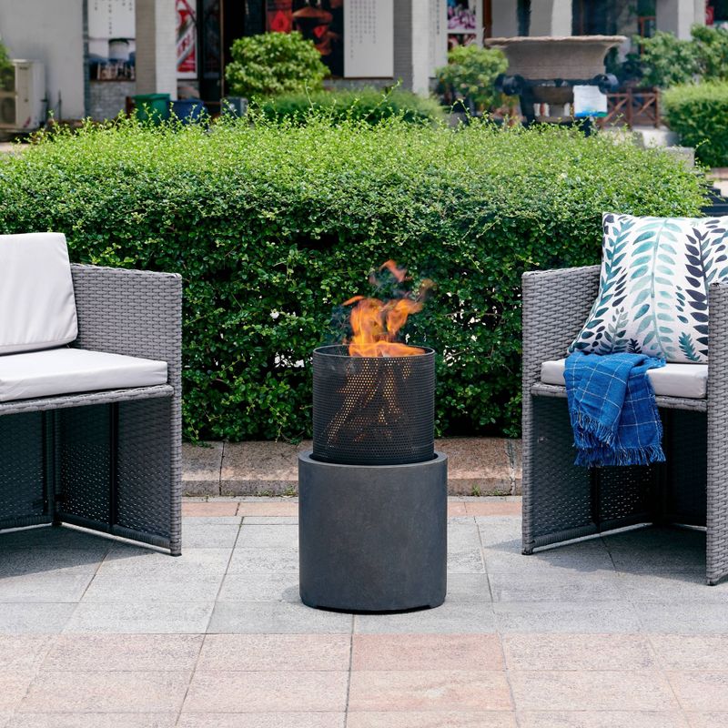 12.5"x21.5" Outdoor Wood Burning Faux Stone Column Fire Pit  - Dayna B.