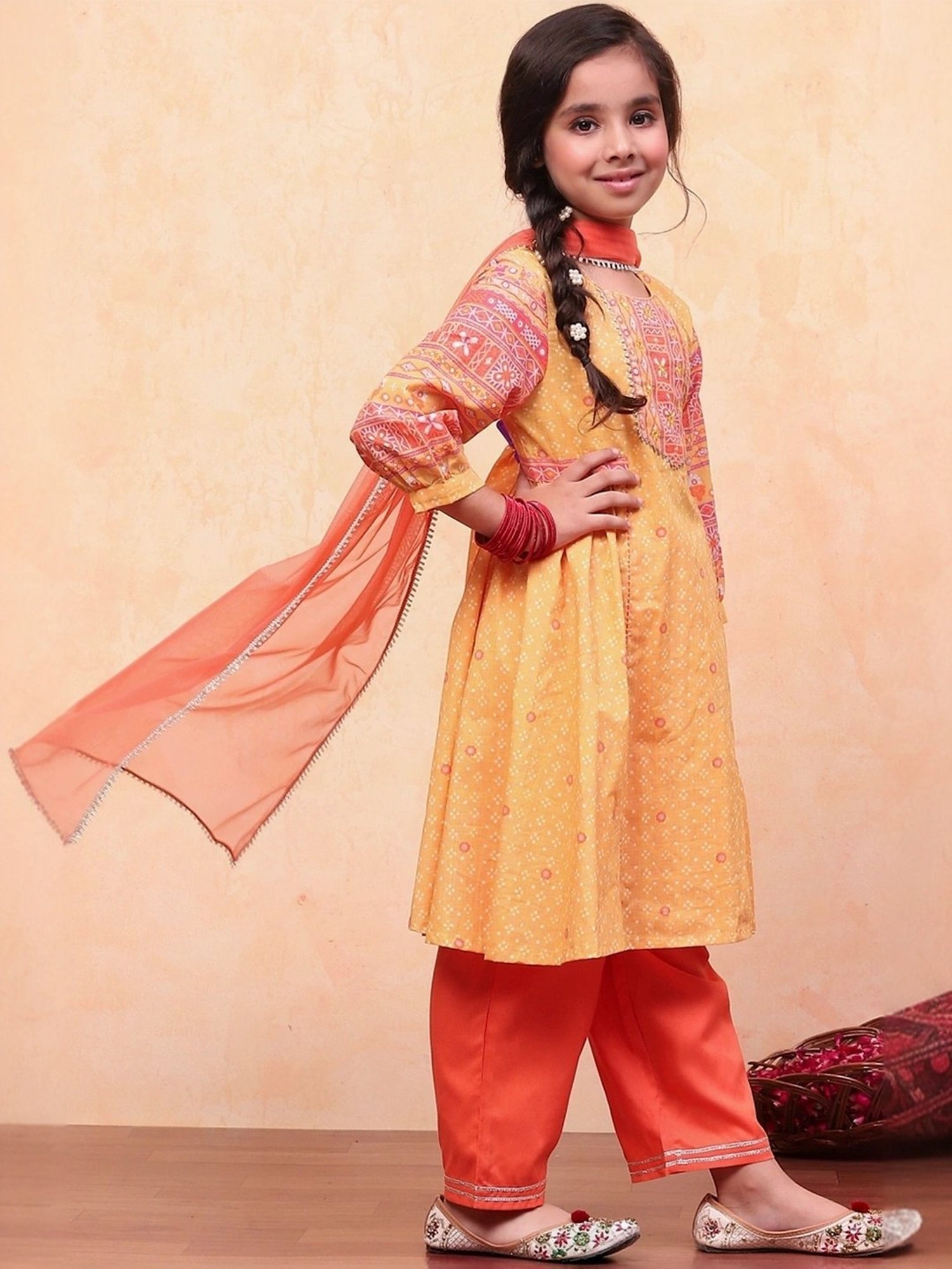 Many Frocks Kids Blue Embellished Top with Plazzos