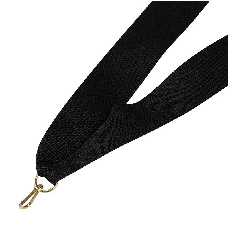 24 Award Neck Lanyards Ribbons with Snap Clips for Sports, Black, 1"x 35 "