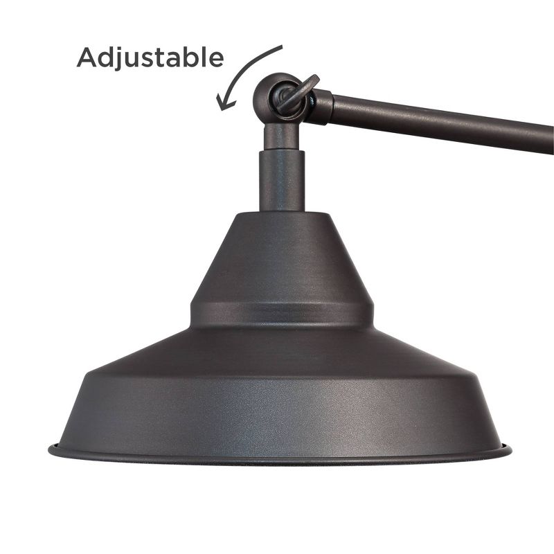23" Iron/Seeded Glass Axel Farmhouse Industrial Task Lamp (Includes LED Light Bulb) Black - JONATHAN Y