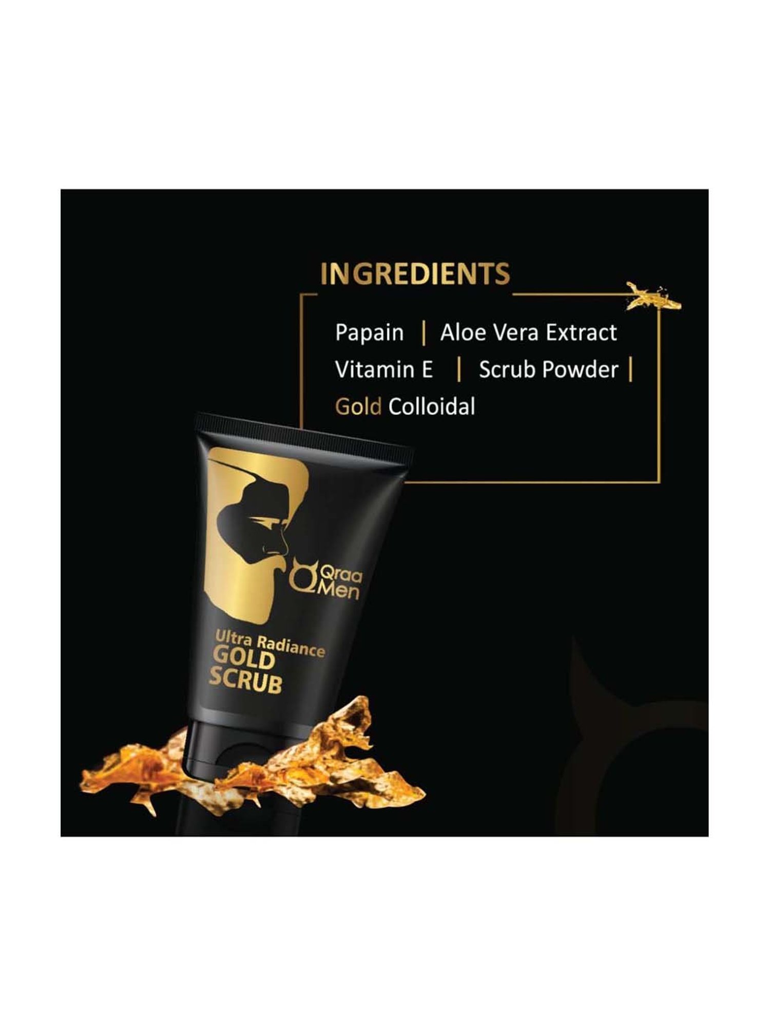Qraa Men Ultra Radiance Gold Scrub - 100 gm