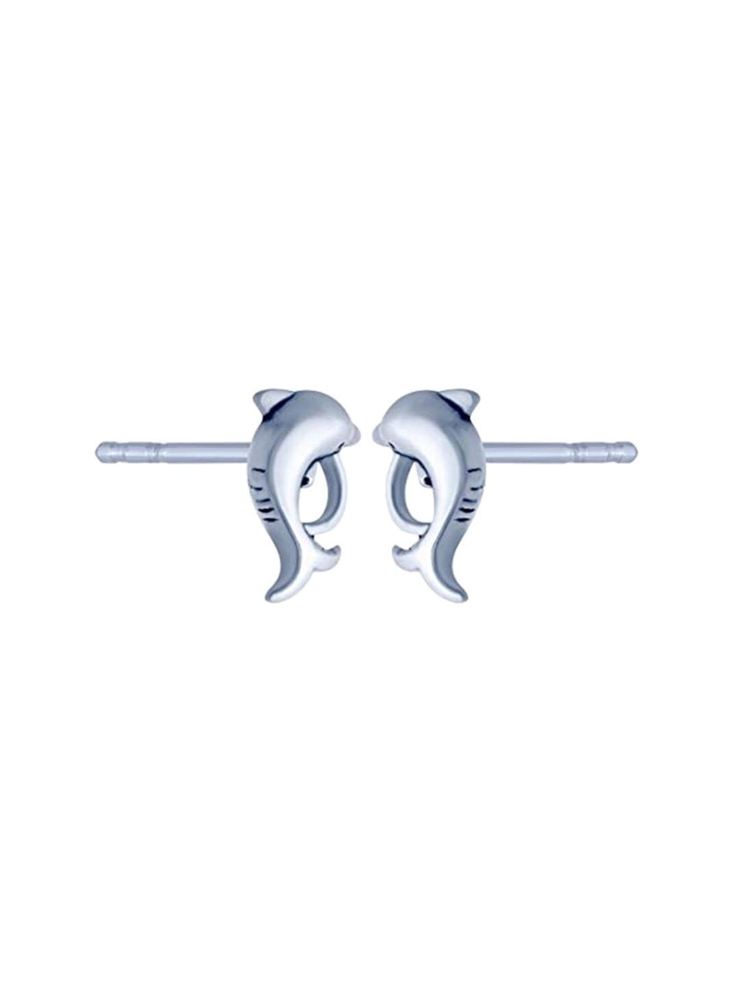 Rihi by P.C. Chandra Jewellers 92.5 Sterling Silver Dolphin Stud Earrings for Women & Girls