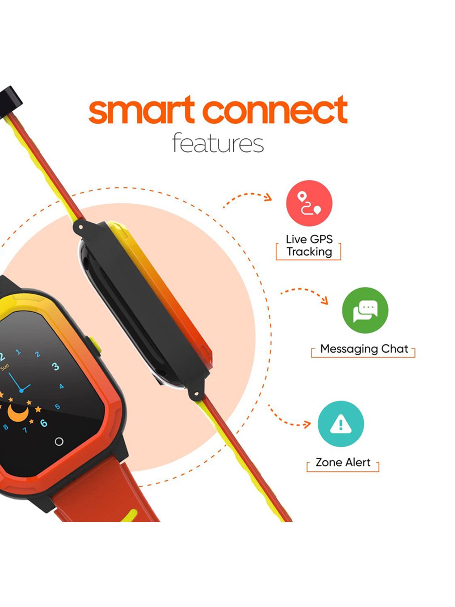 Turet Smartwatch for Kids with HD Display, Camera, SOS Button, Phone & Video Calling (Multicolor)