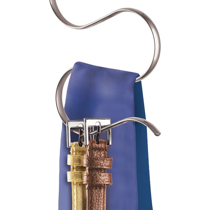 Lynk Hanging Scarf Organizer Closet and Belt Organizer - Platinum