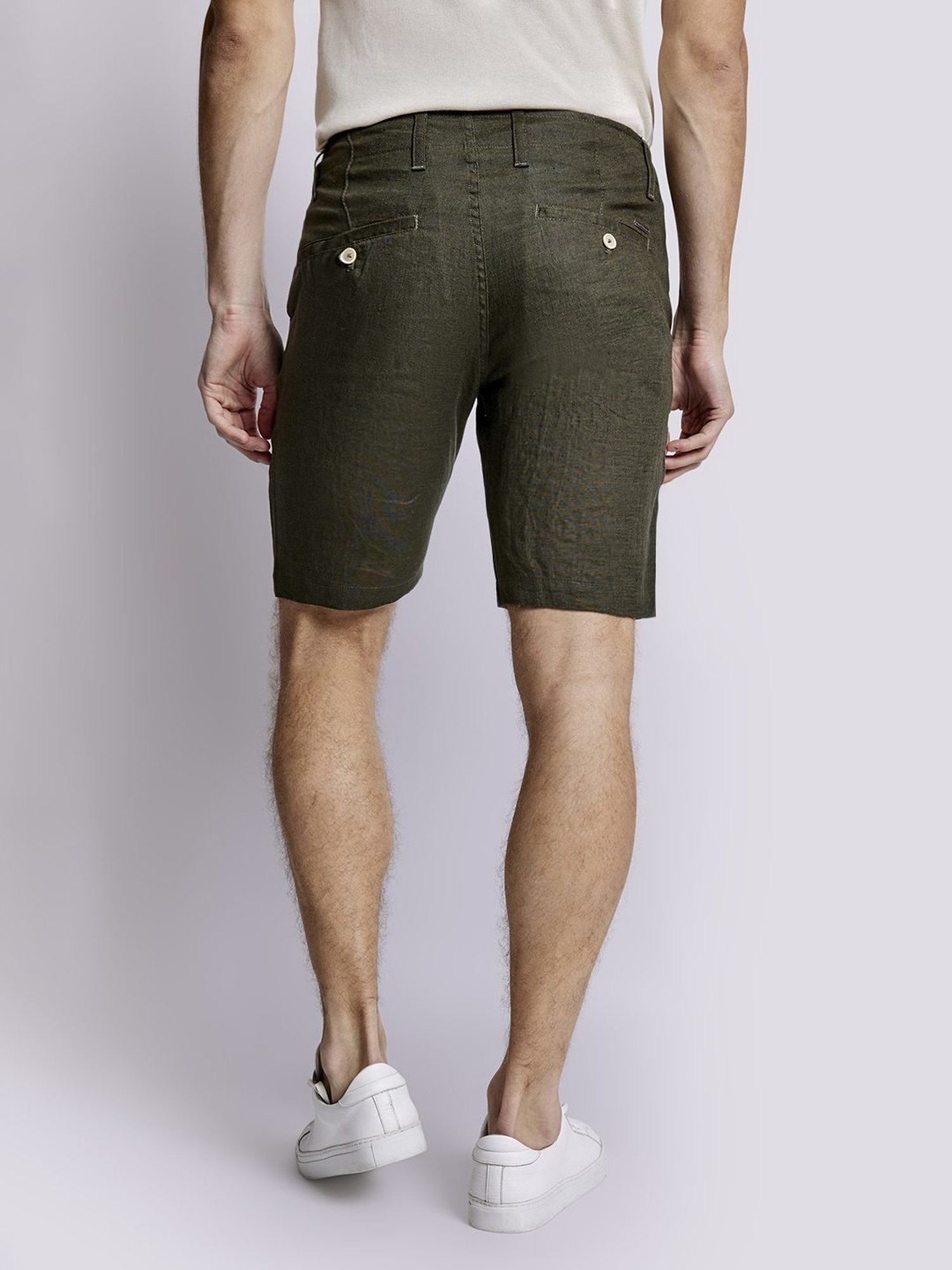 Bruun & Stengade Green Linen Regular Fit Shorts