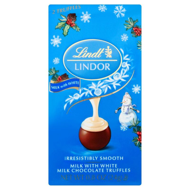Lindt Holiday White Milk Chocolate Truffles - 0.8oz