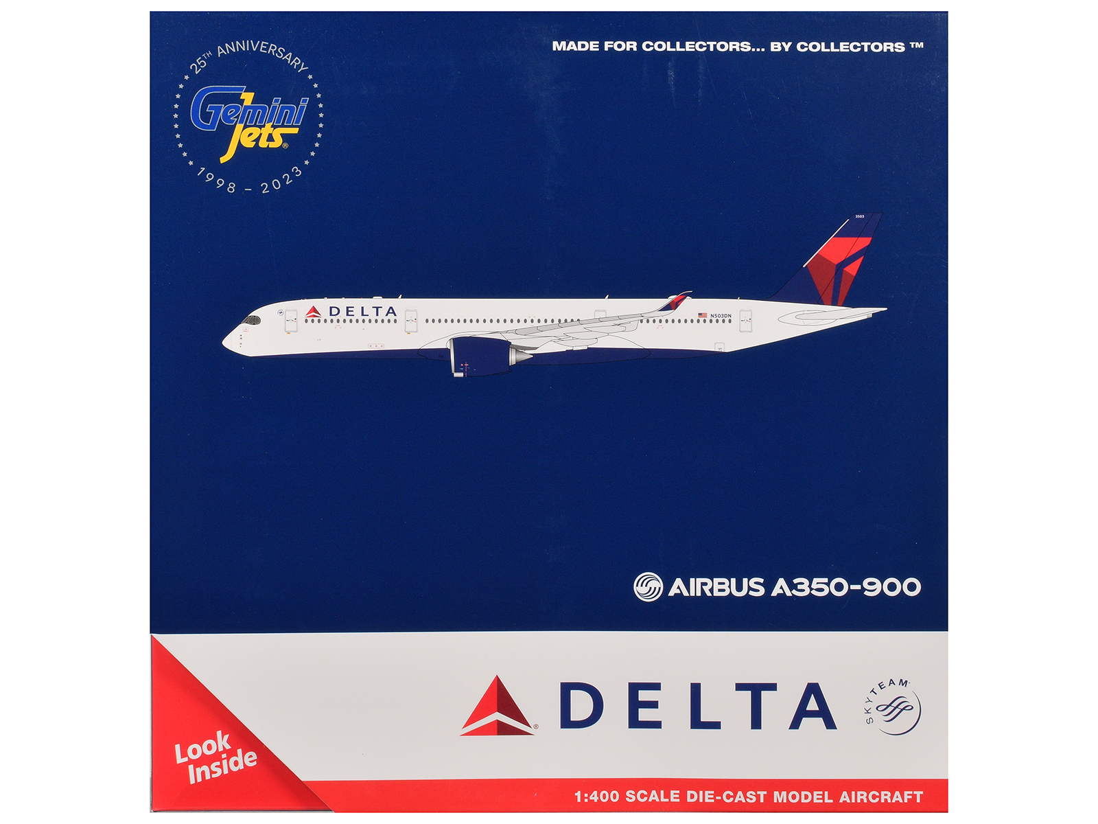 Airbus A330-300 Commercial Aircraft "Delta Air Lines" (N829NW) White with Blue and Red Tail 1/400 Diecast Model Airplane by GeminiJets
