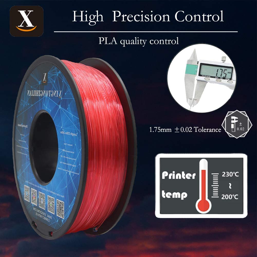 XTZL3D |  Light Through Transmission  PLA 3D Printer Filament Pink,1kg, 1.75mm