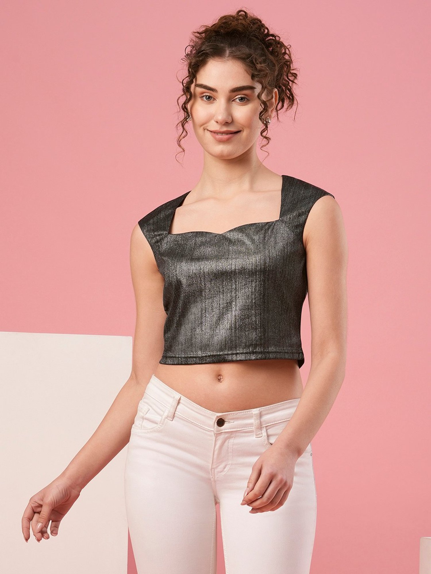 Globus Black Slim Fit Top