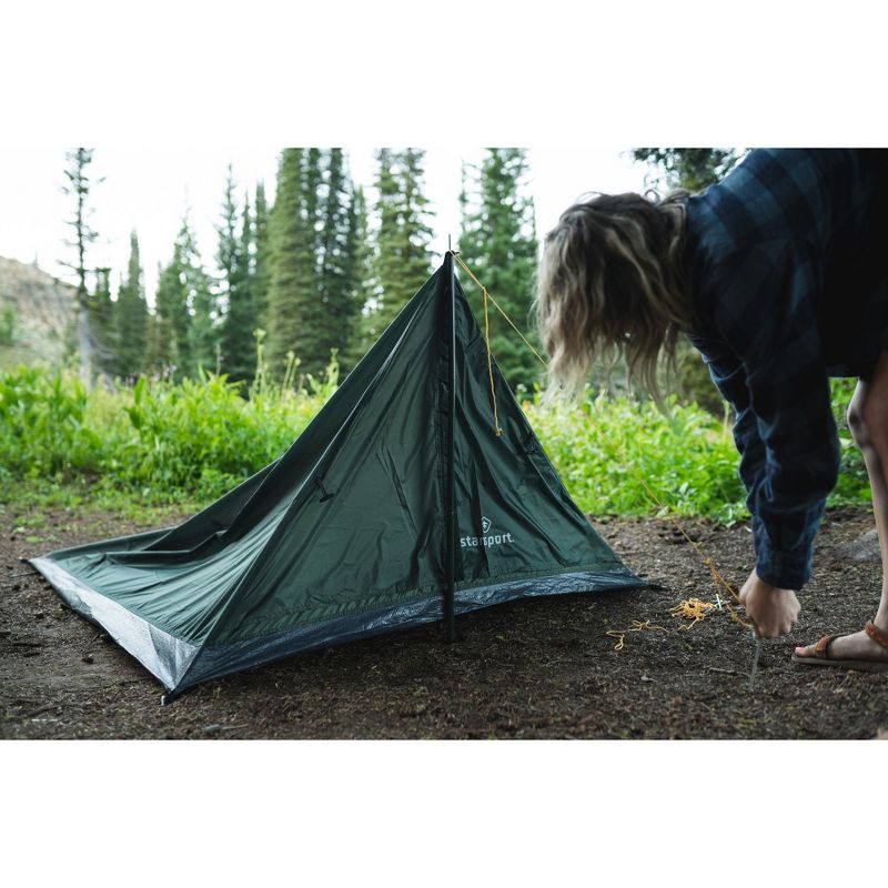 Stansport Scout Backpack 2 Person A Frame Tent Forest Green