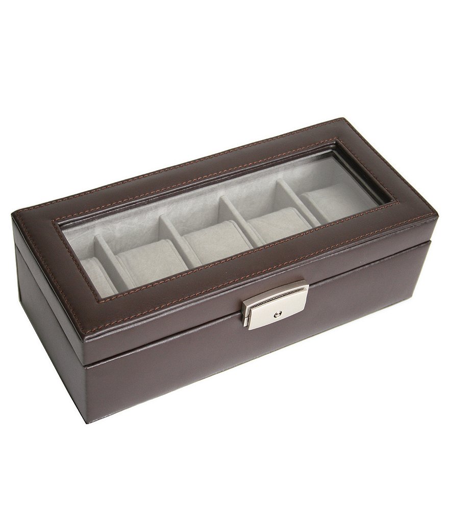 ROYCE New York Leather Five-Slot Watch Box