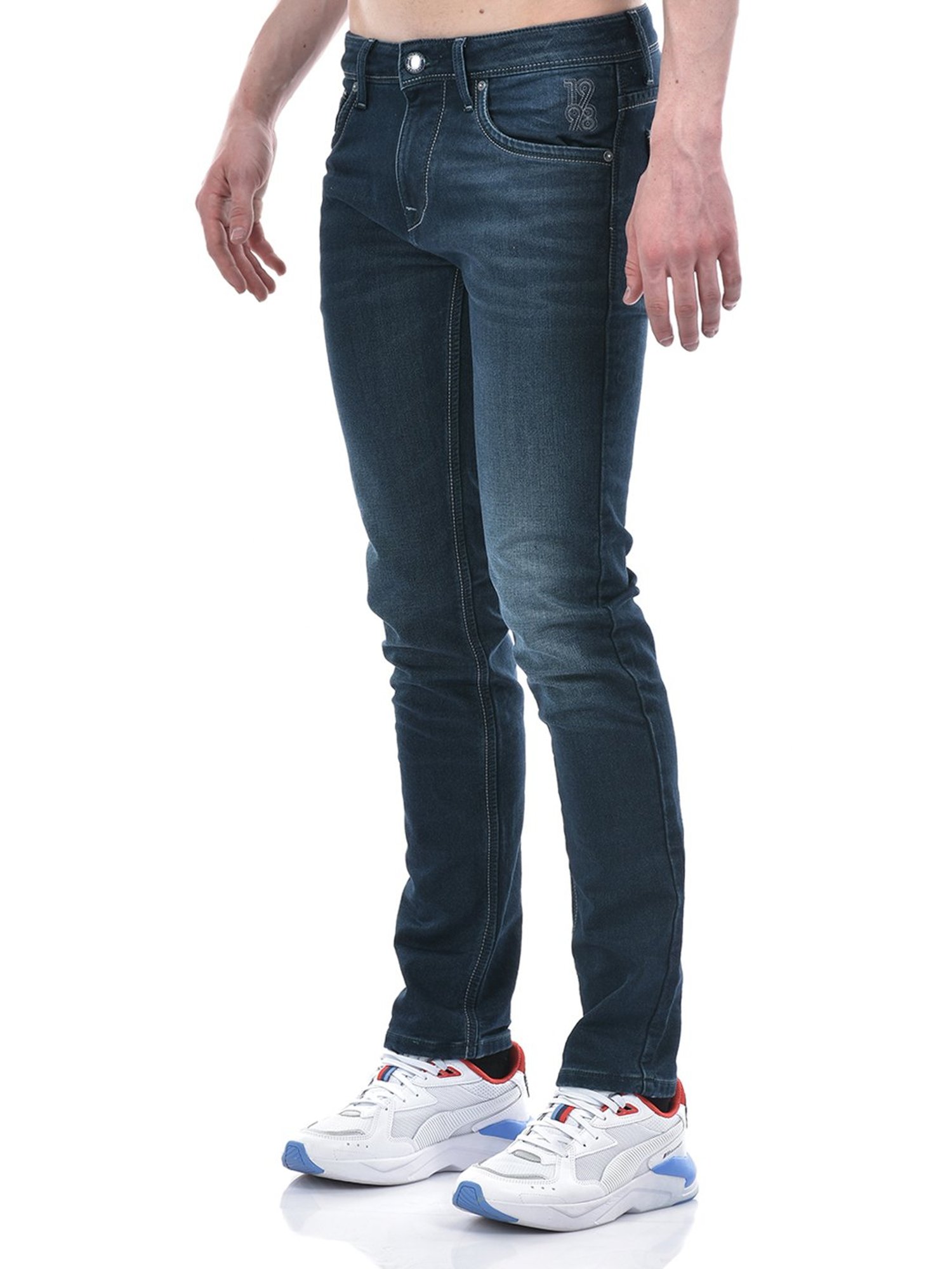 Lawman Pg3 Dark Blue Slim Fit Lightly Washed Jeans