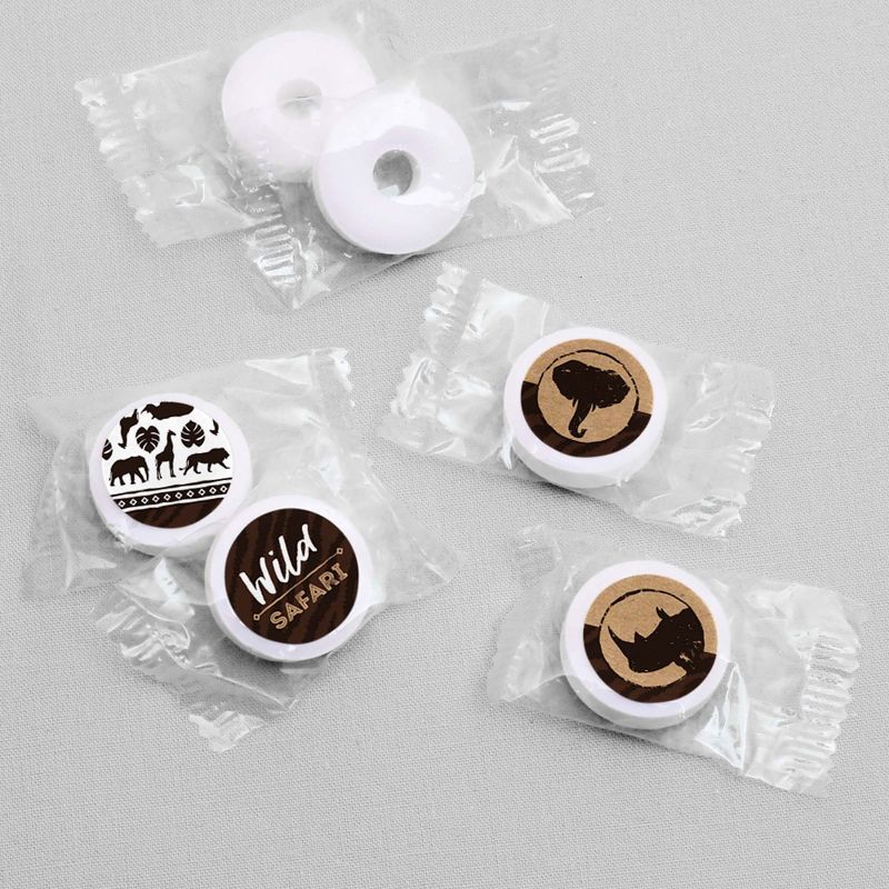 Big Dot of Happiness Wild Safari - Jungle Birthday Party or Baby Shower Round Candy Sticker Favors - Labels Fit Hershey's Kisses (1 sheet of 108)