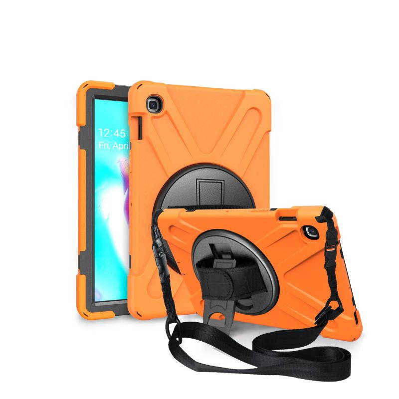 Galaxy Tab A 10.1 Case, Fits 2019 T510/T515 Shockproof Heavy Duty Shield Case Kickstand, Shoulder Strap Sling, Hand/Palm Strap For Samsung Galaxy Tab A 10.1 (2019) SM-T510 / SM-T515 (Red)