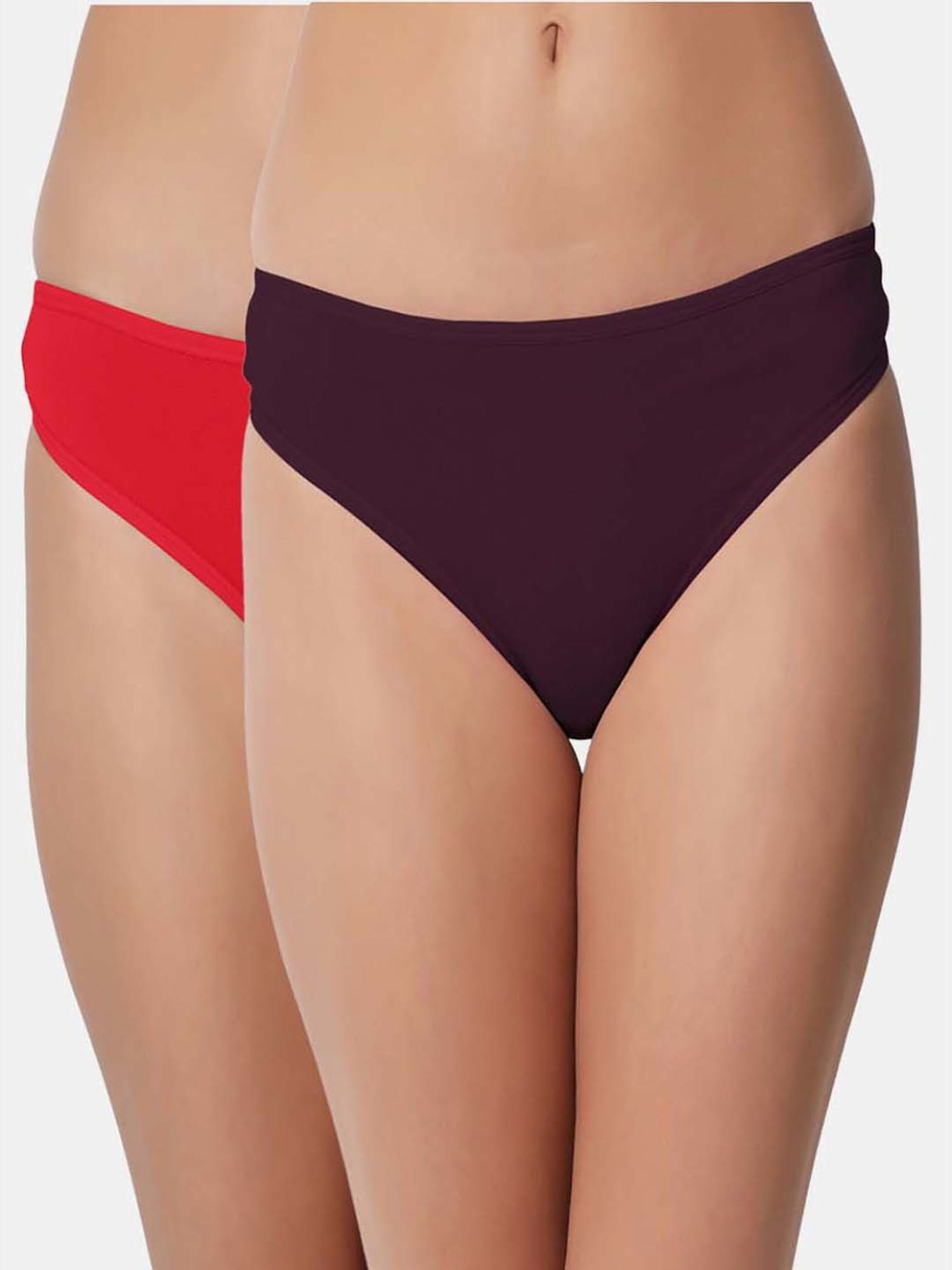 Bleeding Heart Brown & Red Thongs - Pack Of 2