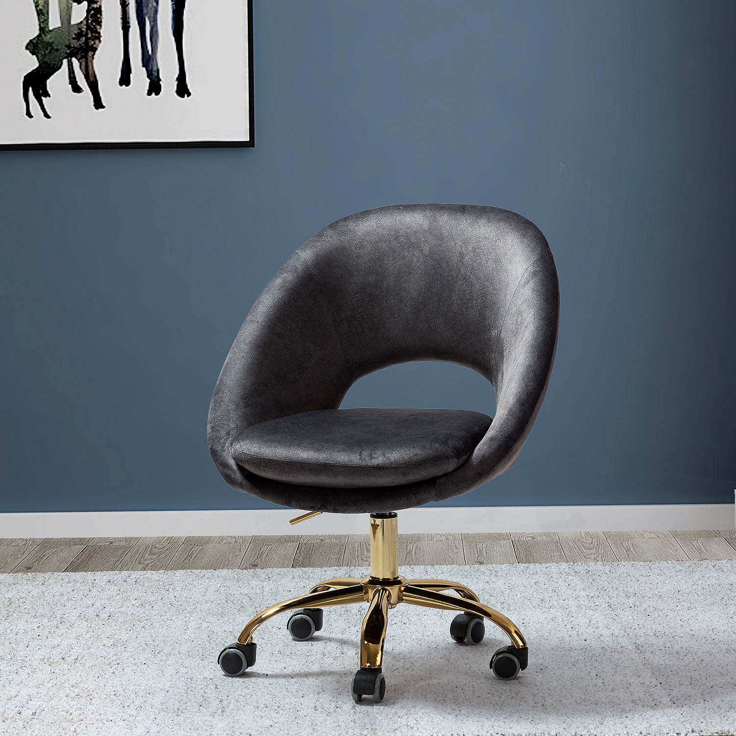 Global Leather Task Chair, Black (8993BK450/550) 