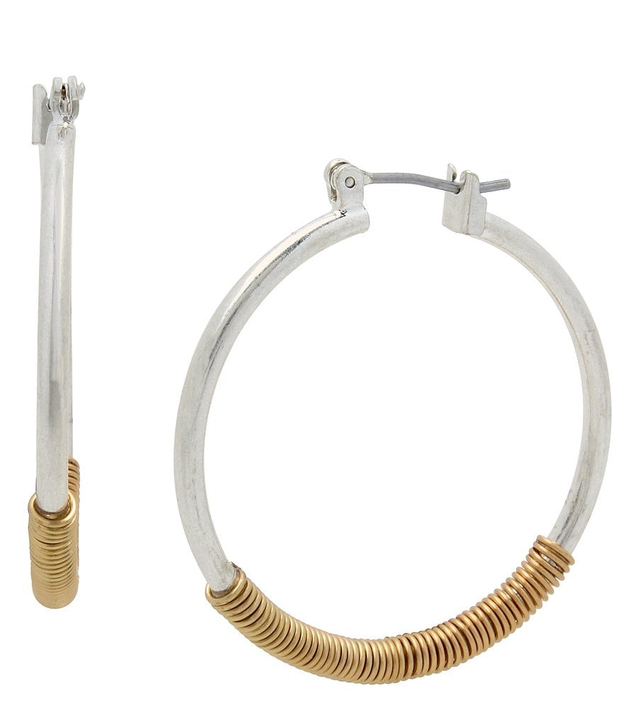 Robert Lee Morris Soho Wire Wrap Hoop Earrings