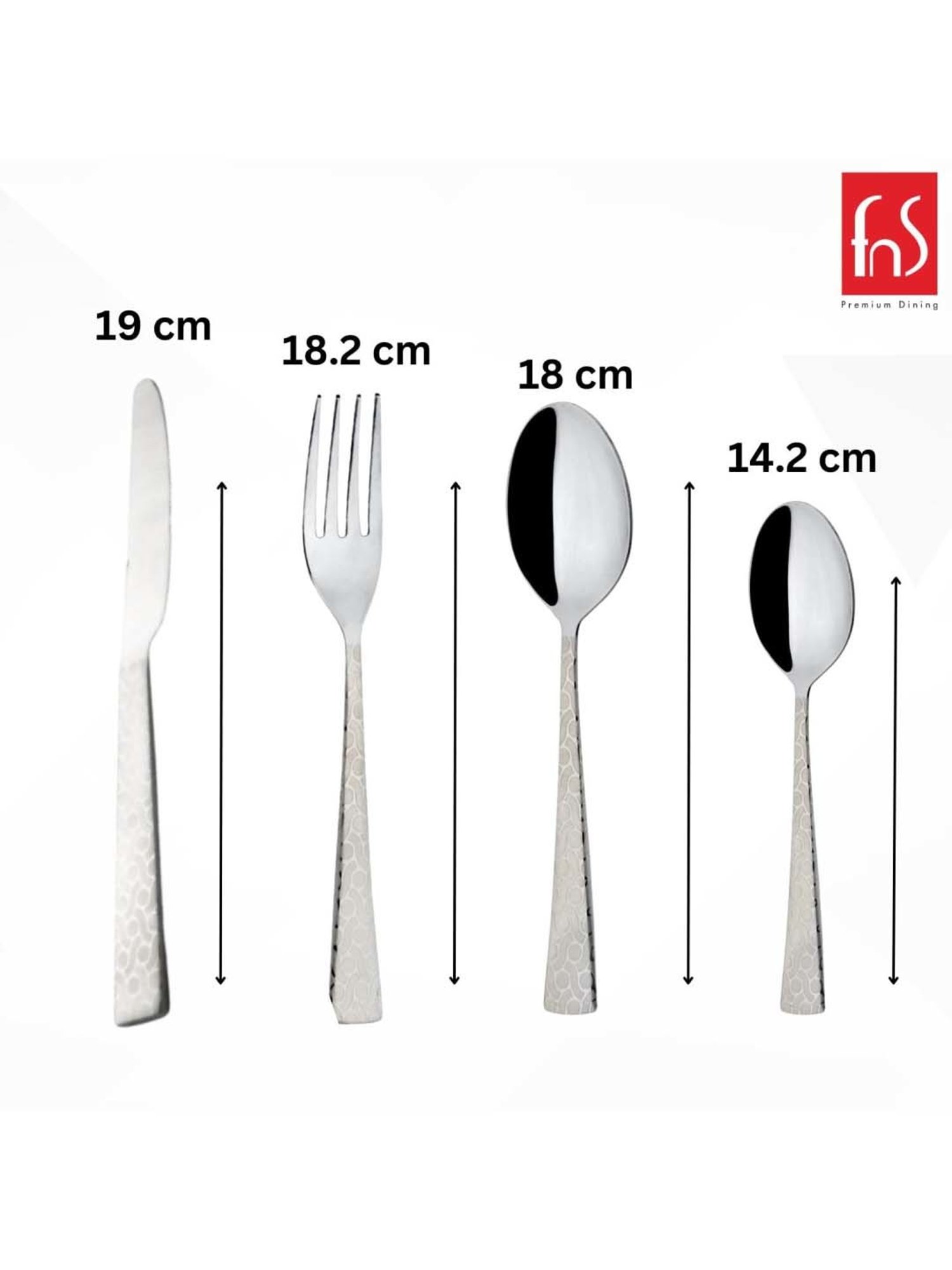 FnS Pacific Silver Stainless Steel Cutlery - Set of 24