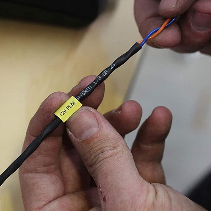 Compatible Labels Tape Replacement for DYMO 18054 Heat Shrink Tube Use with DYMO Rhino 5200 4200 5000 6000 Industrial Label Maker Black on Yellow 38 x 493Pack