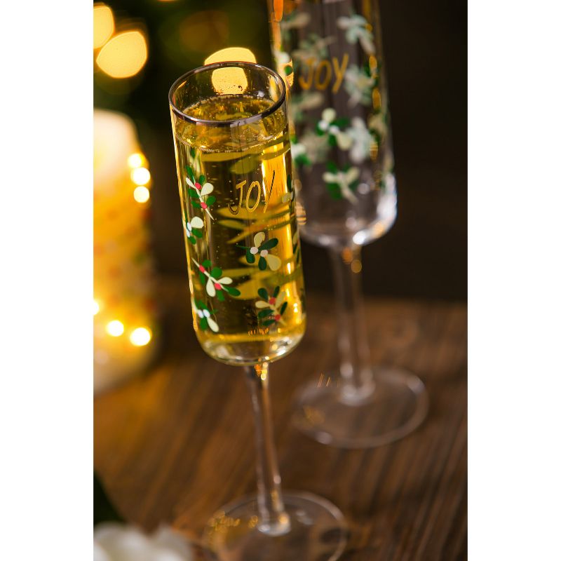 Evergreen Color Changing Champagne Flute 7oz Joy Set of 2