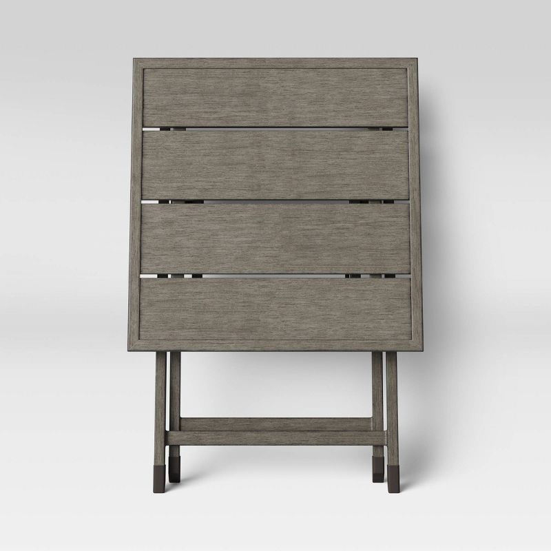 Weathered Teak Folding Patio Accent Table - Threshold™
