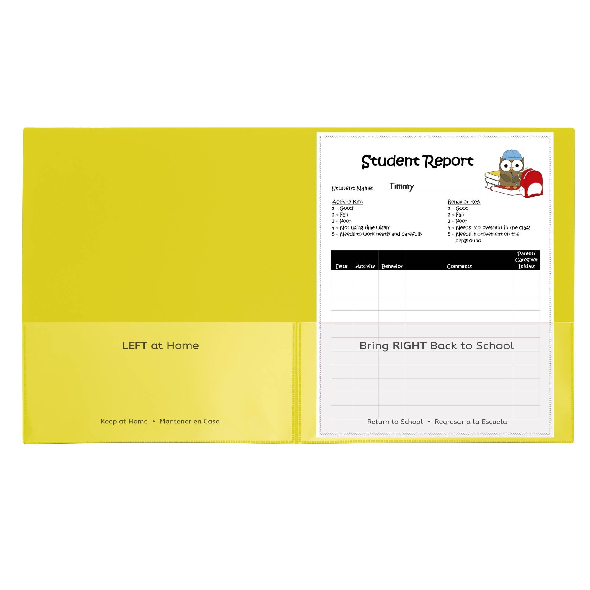 C-Line Classroom Connector Folders 9"x11-3/4" 25/BX Yellow 32006