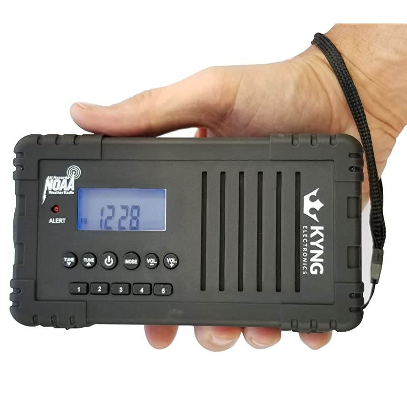 Electronics Solar NOAA Weather Radio for Emergency with Flashlight AMFM Hand Crank 2200 mAh Rechargeable Power Bank for iPhoneSmart Phone