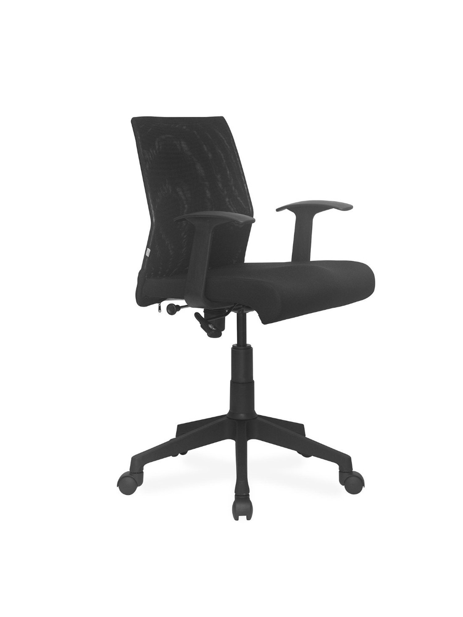 Nilkamal Thames Black Fabric Low Back Office Chair with Height Adjustable & Swivel