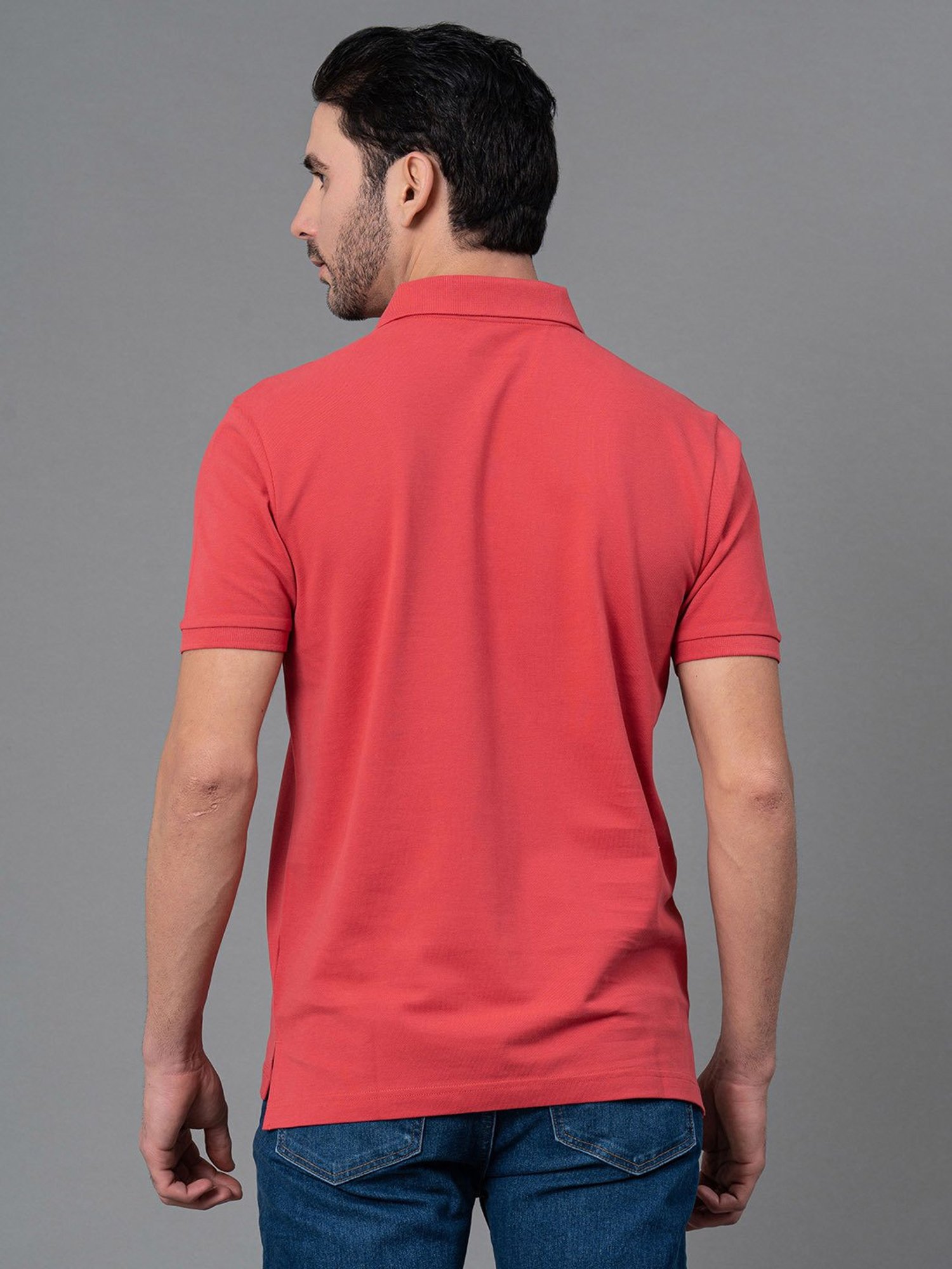 Red Tape Bright Pink Regular Fit Cotton Polo T-Shirt