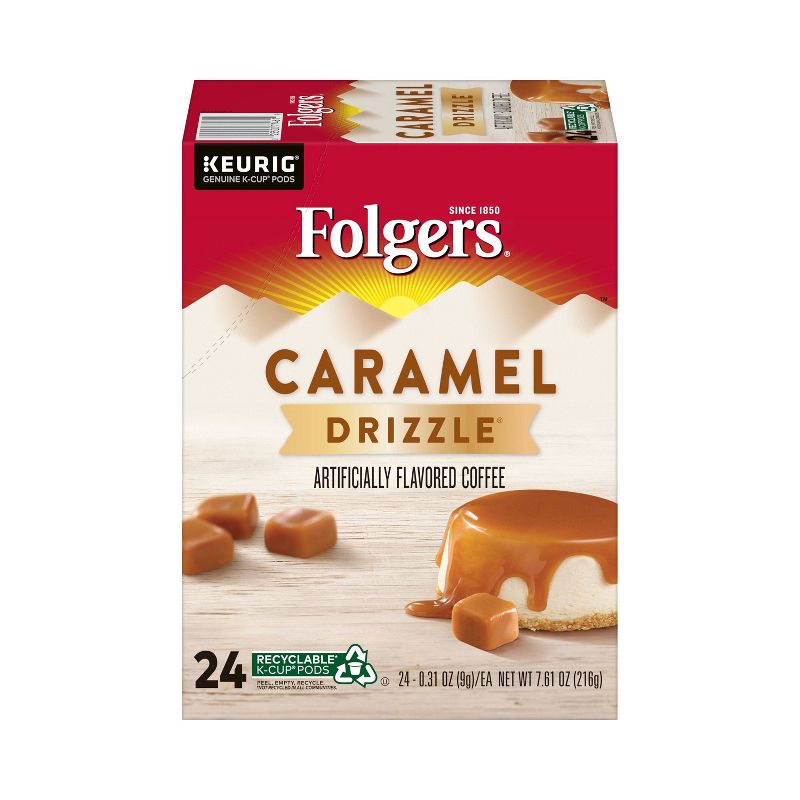 Folgers Caramel Drizzle Dark Roast Coffee - Keurig  K-Cup Pods - 24ct